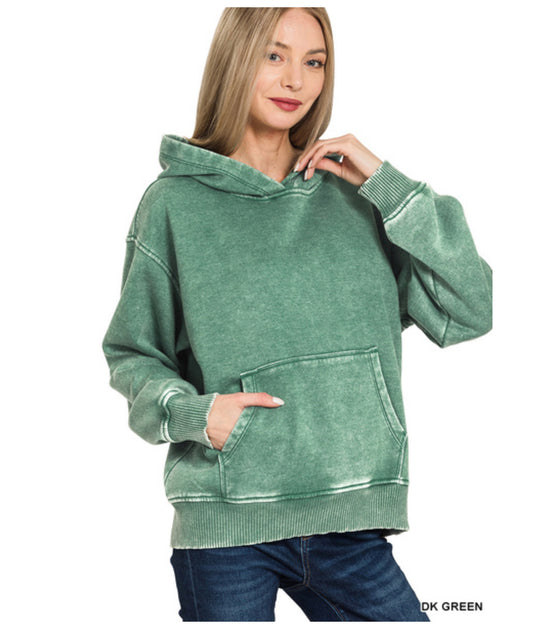 Laura Pullover Hoodie in Dark Green