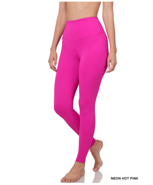 Arica Butter Soft Leggings in Neon Pink
