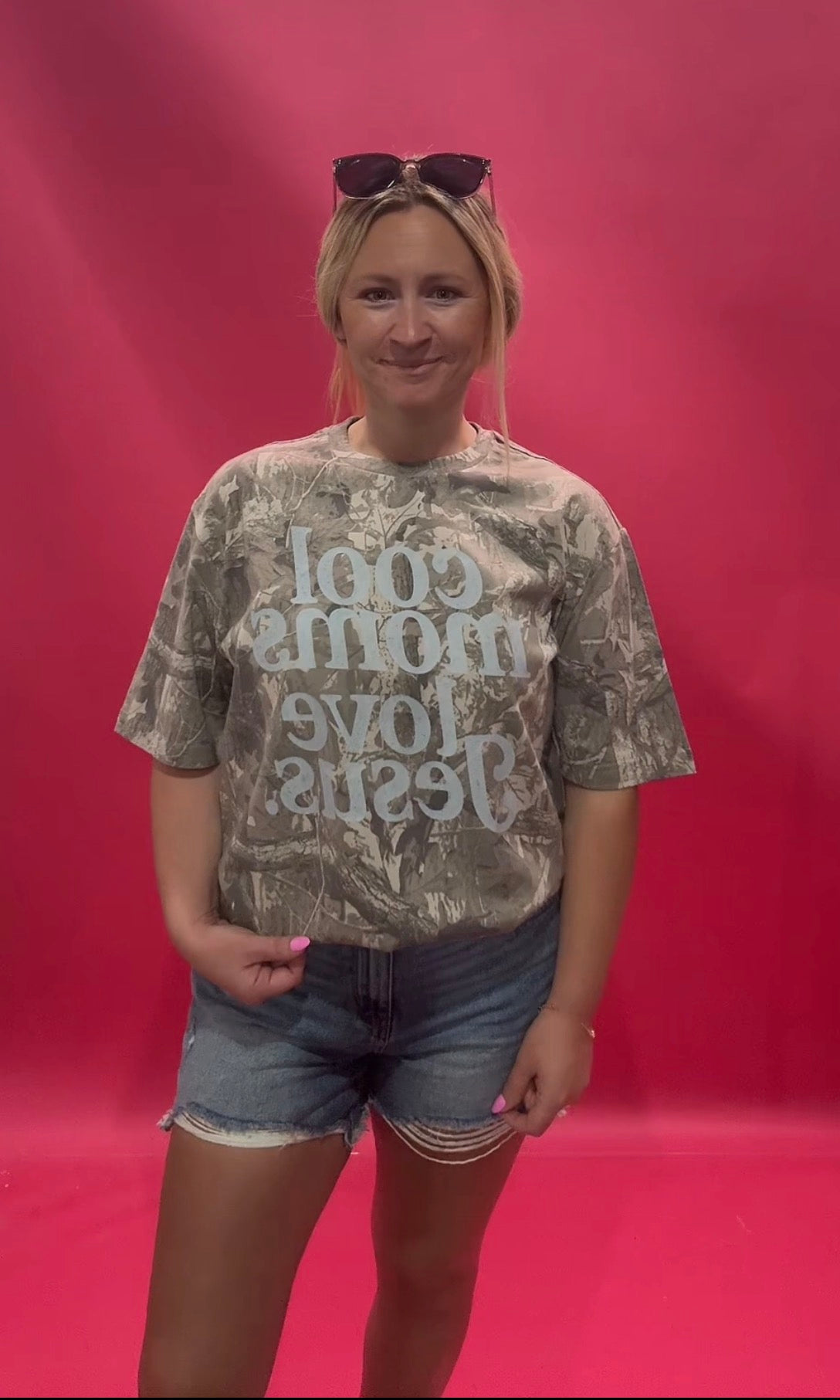 Cool Moms Love Jesus Camo Tee
