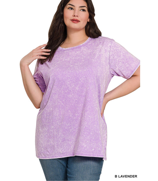 Lorna Acid Basic Tee Lavender -Curvy