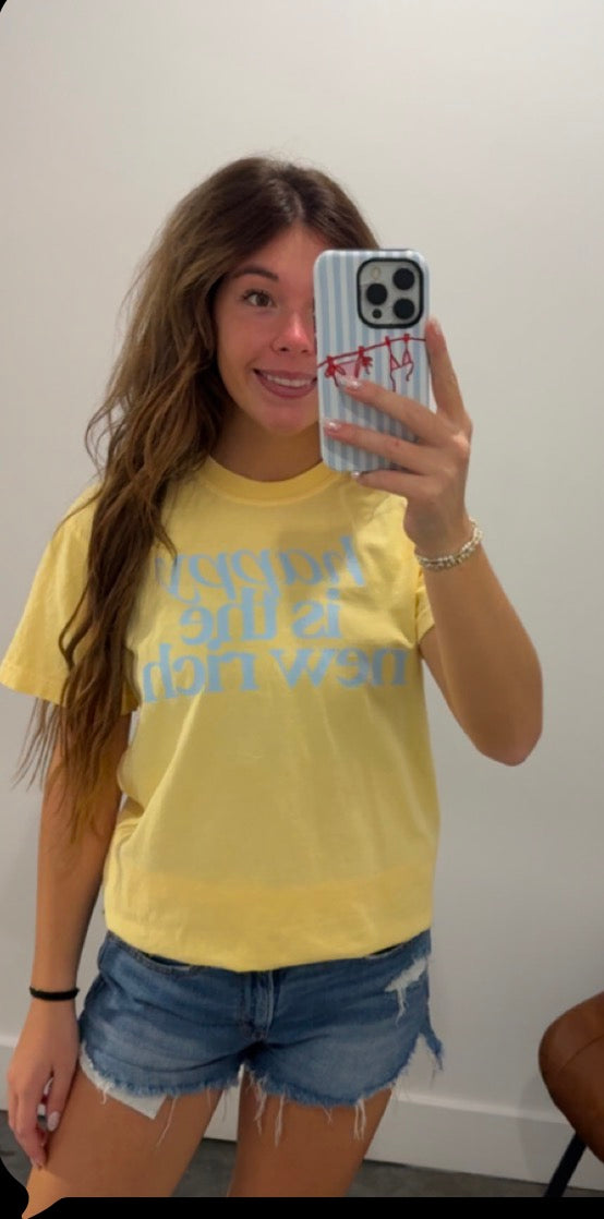 Happy is the New Rich Graphic Tee