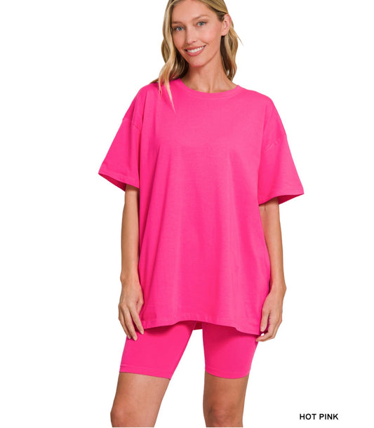 Biker Short Set Hot Pink