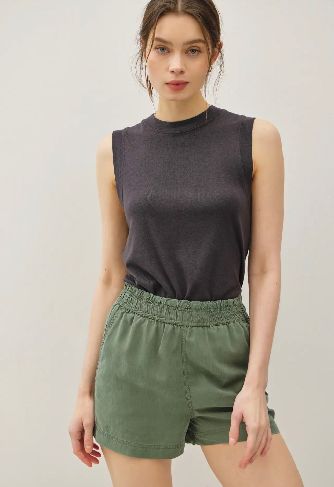 Gabby High Rise Shorts in Spruce