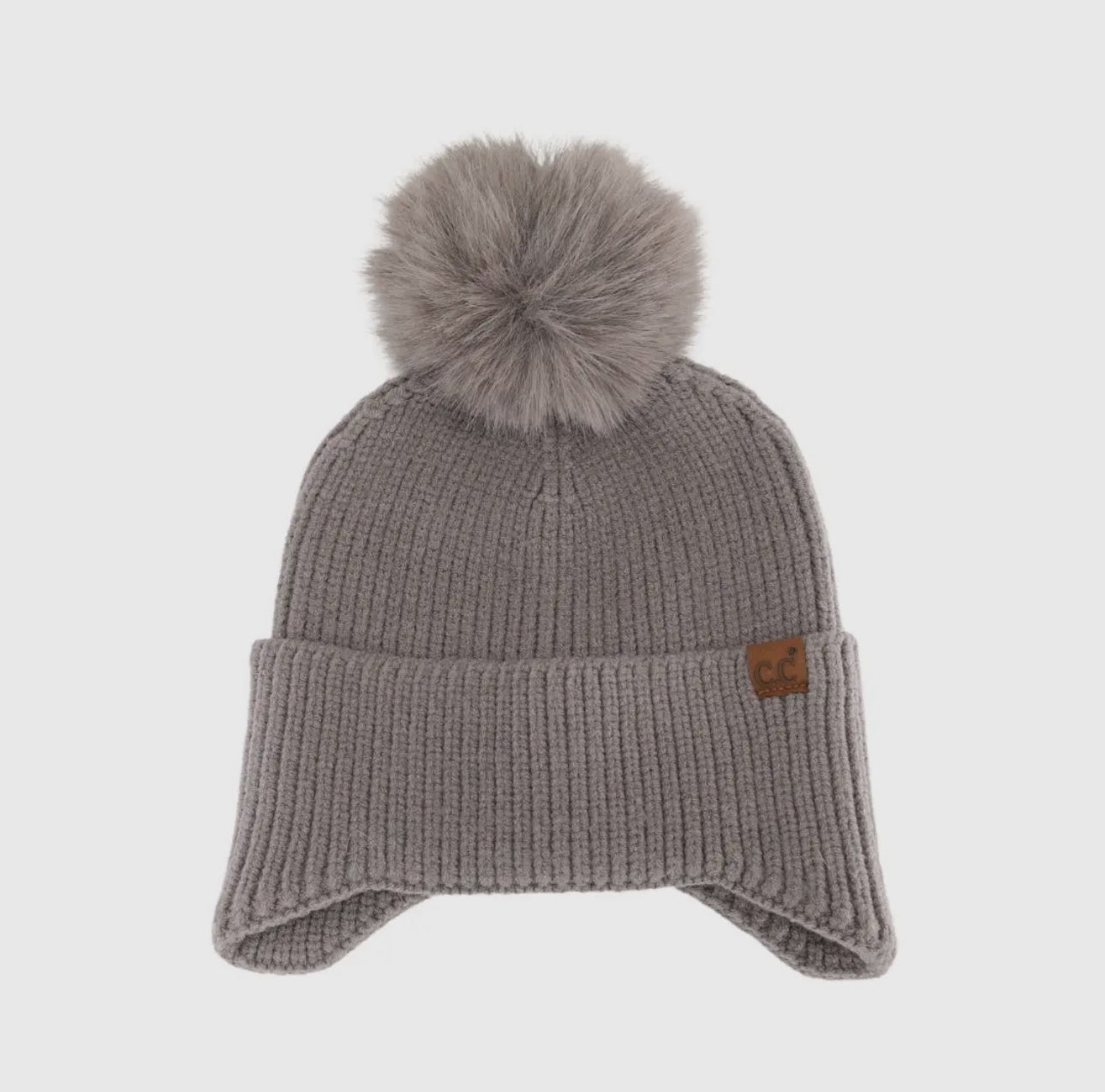 C.C EarCuff Pom Beanie