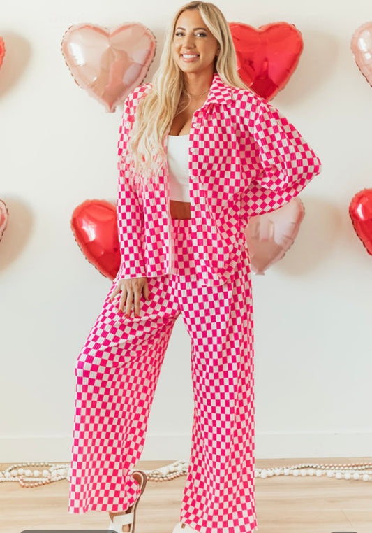 Polly Pink Checker Set