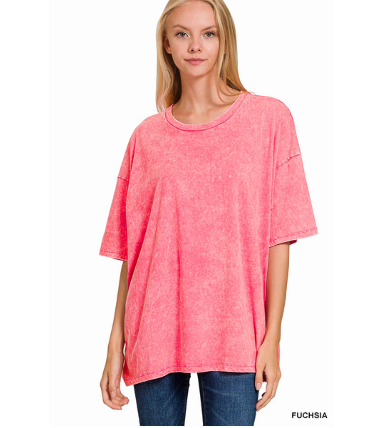 Weekend Awaits Mineral Wash Oversized Top