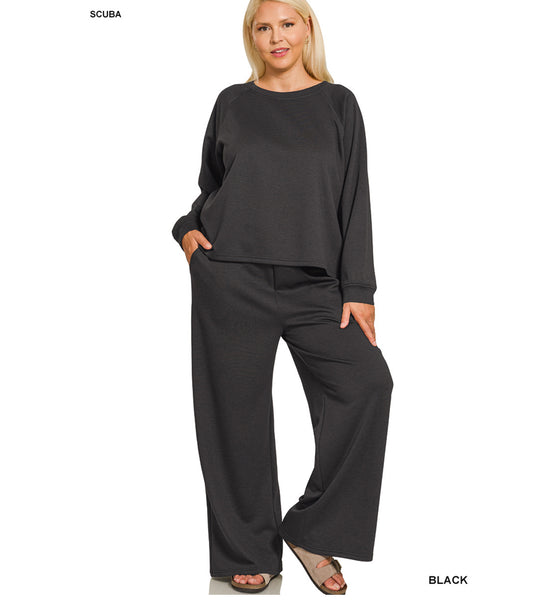 PLUS Scuba Two Piece Set in Black