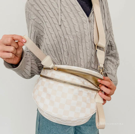 Checker Print Sling Crossbody Bags