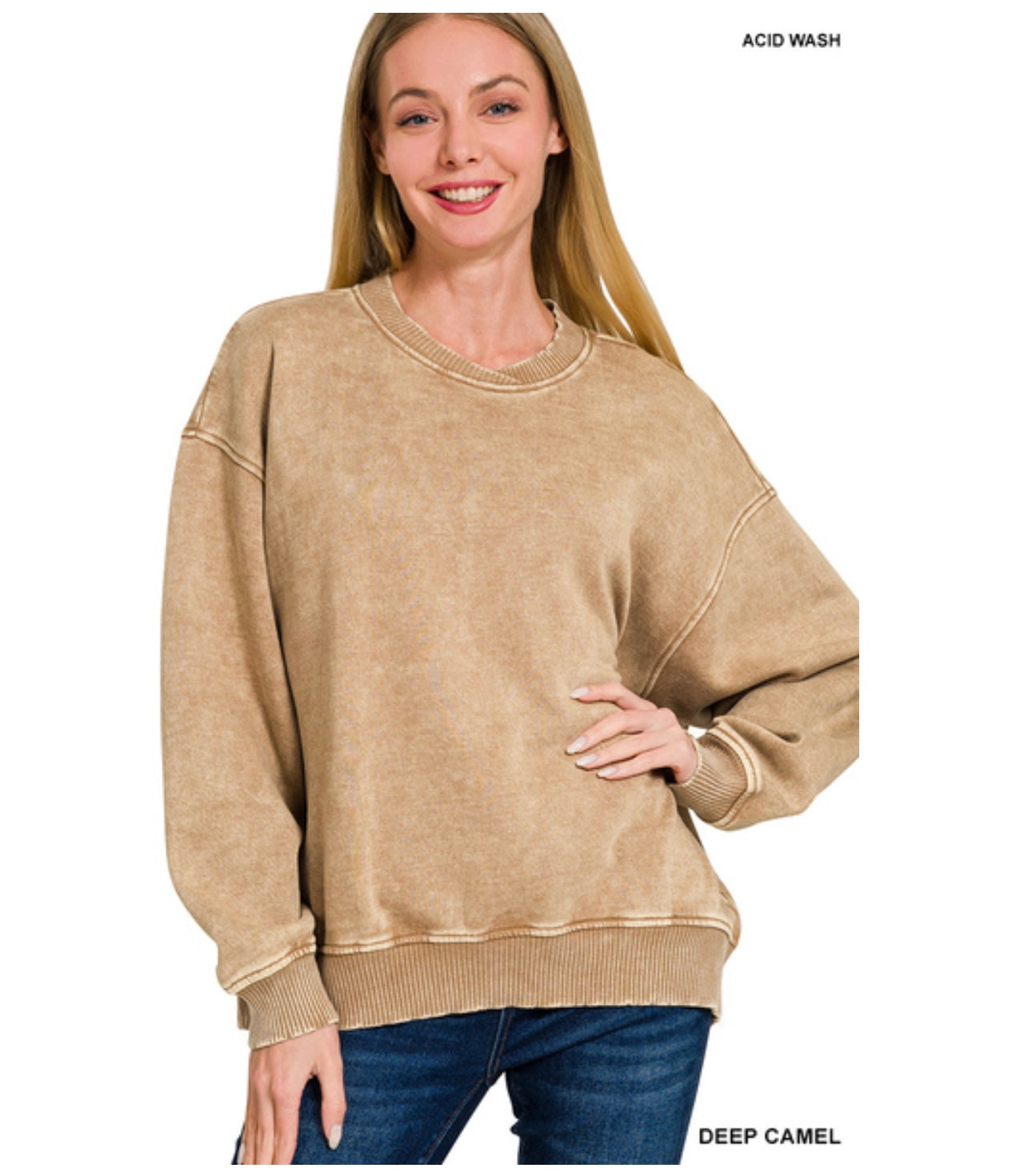 Elly Oversized Pullover in Deep Camel