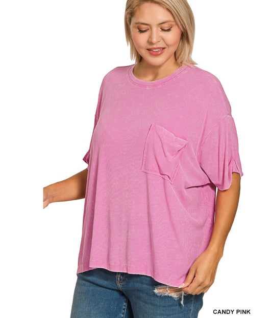 Elise Pocket Tee Candy - Curvy