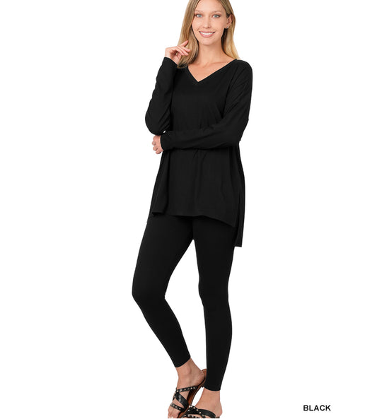 Tillie Two Piece Long Sleeve Set in Black