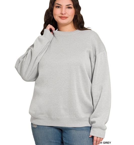 Scuba Relaxed Pullover In Heather Grey