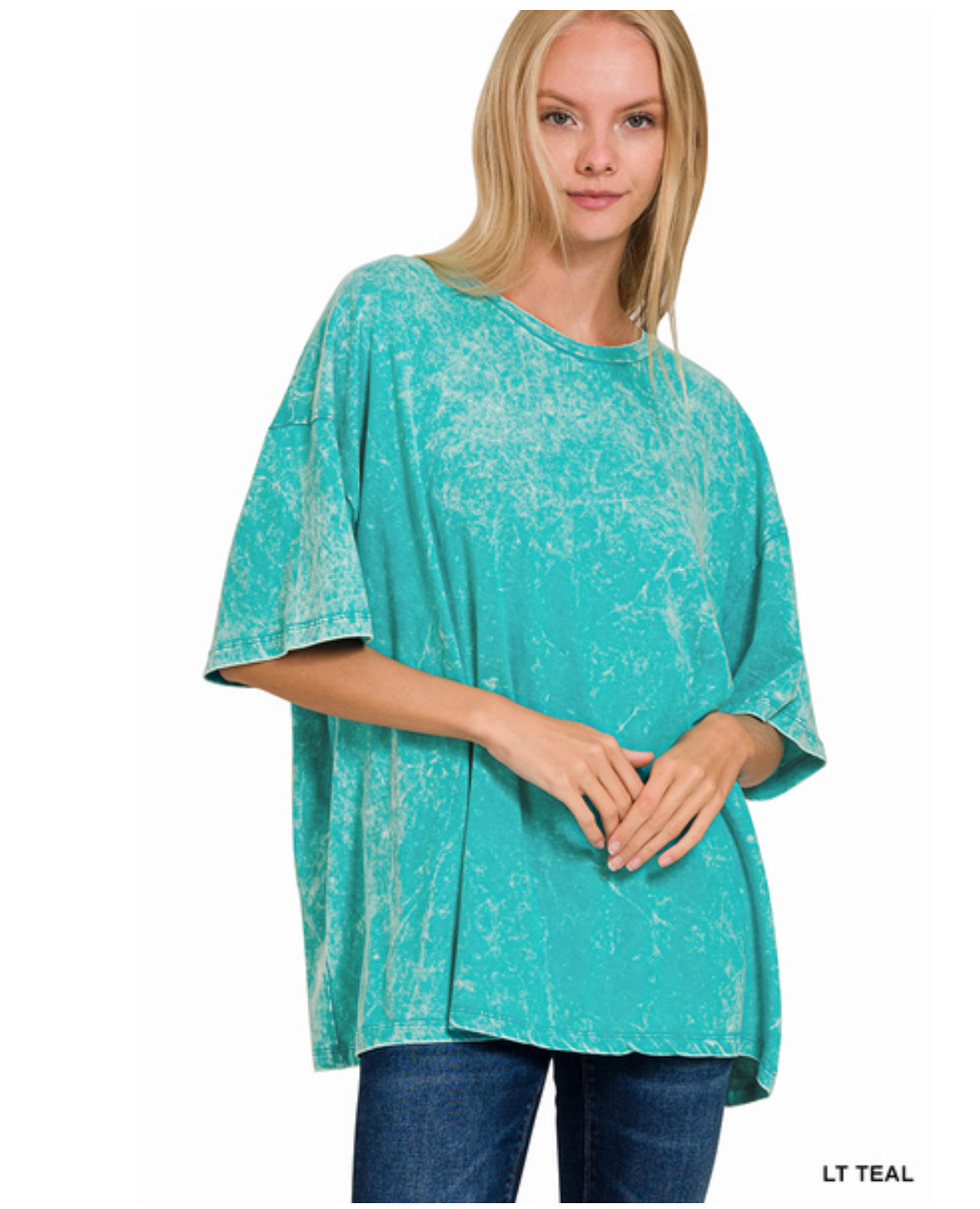 Weekend Awaits Mineral Wash Oversized Top