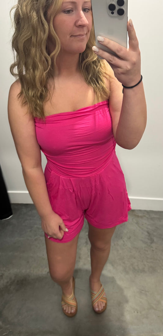 Kyli Romper in Fuchsia