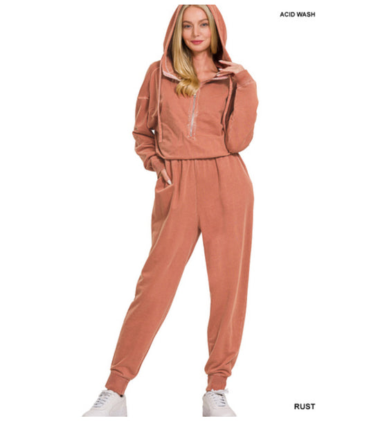 Konner Casual Jumpsuit in Rust