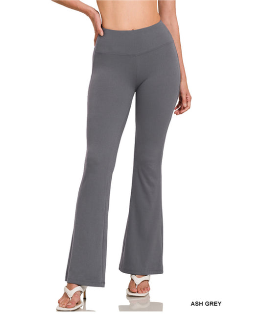 Brenna Butter Soft Yoga Flares in Ash Grey