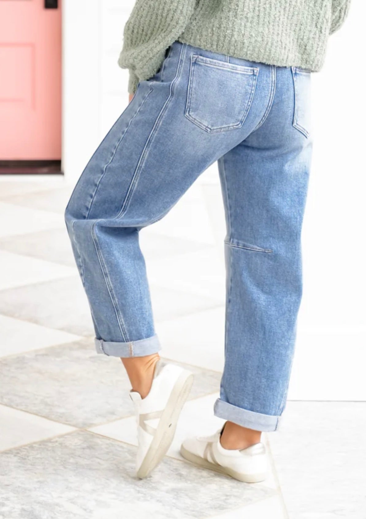 Risen Medium Washed Cropped Barrel Jeans