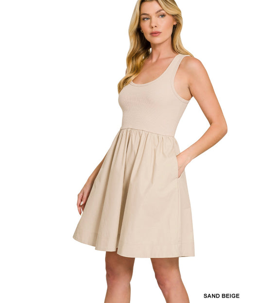 Set for the Weekend Dress in Sand Beige