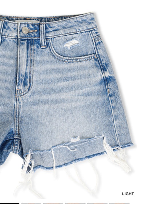 Kensli Light Wash Denim Short