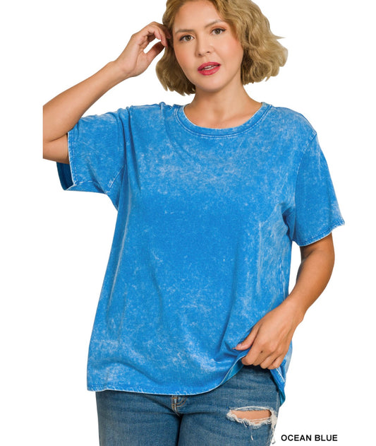 Lorna Acid Basic Tee Ocean -Curvy