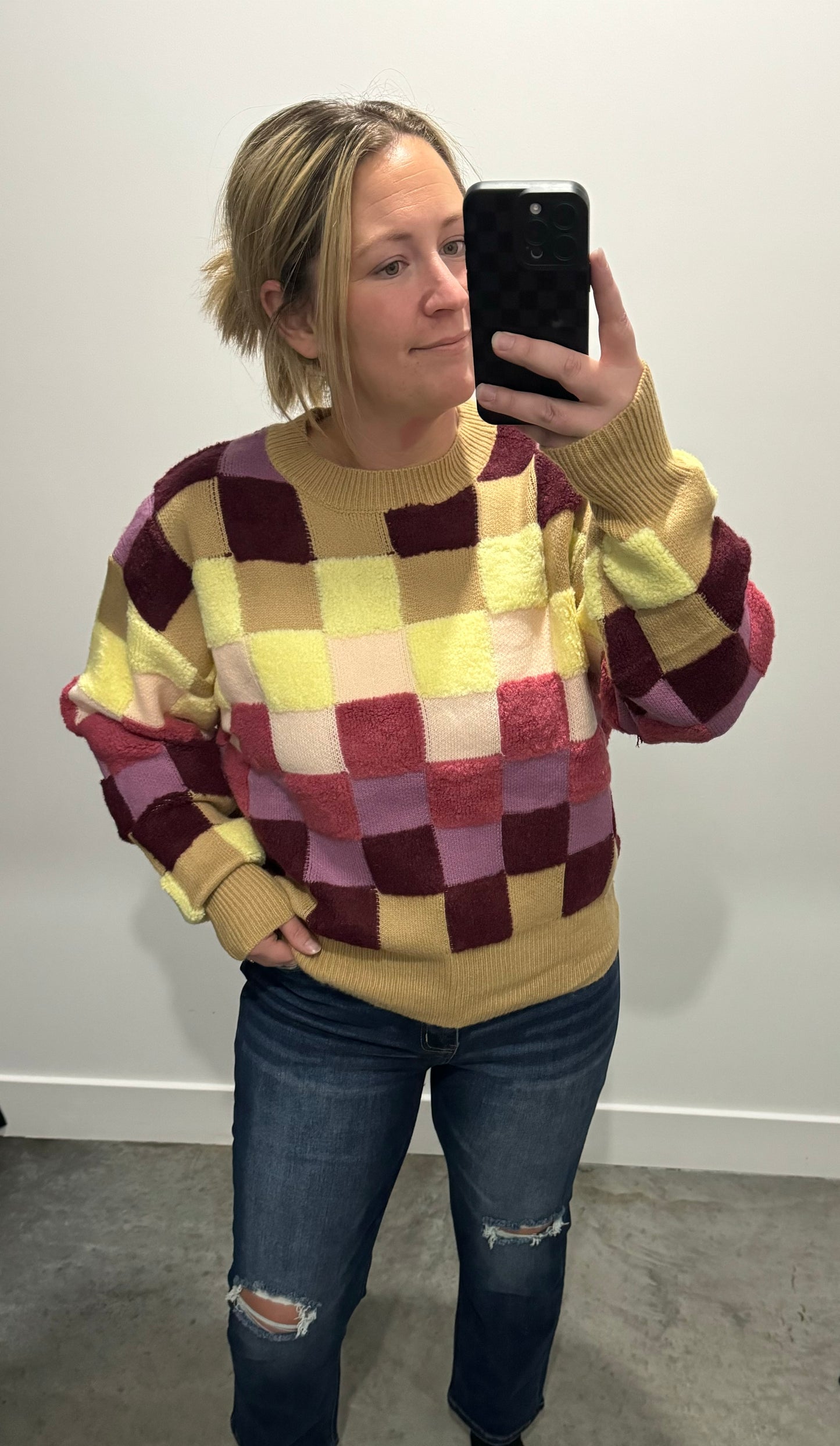 Navi Check Sweater