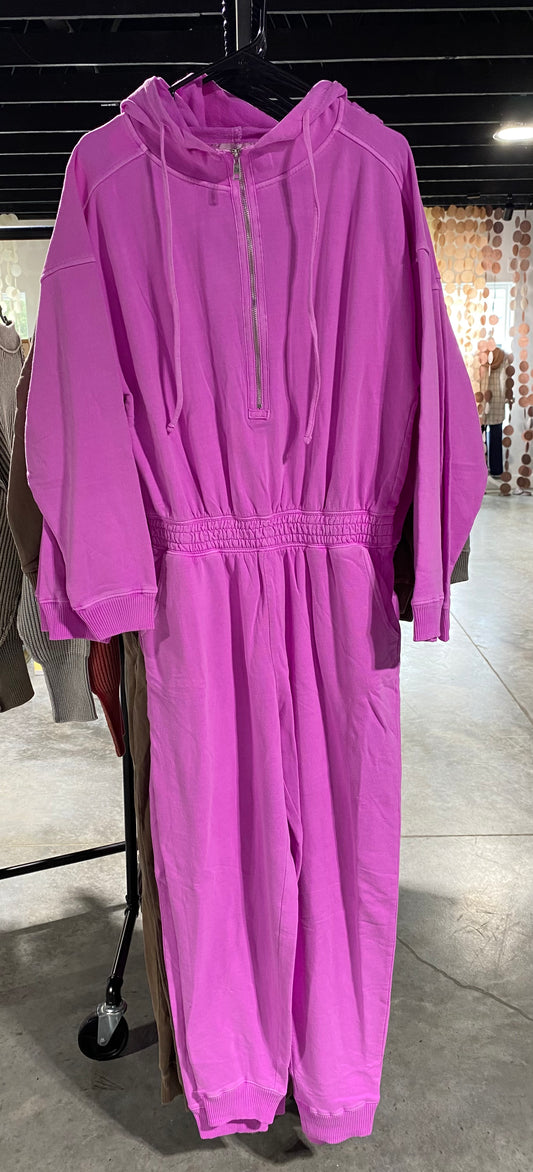 Konner Casual Jumpsuit in Neon Hot Pink