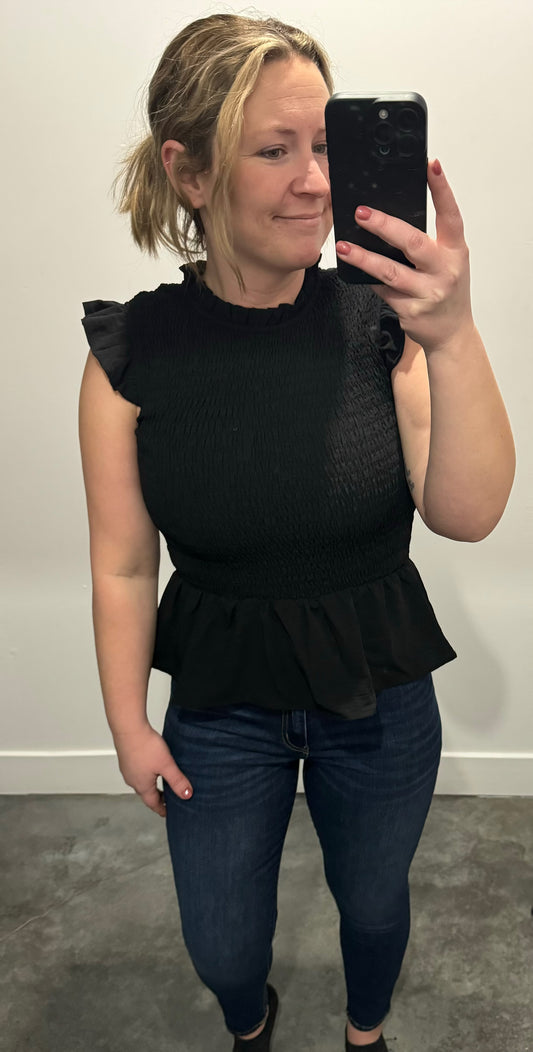 Black Peplum Top