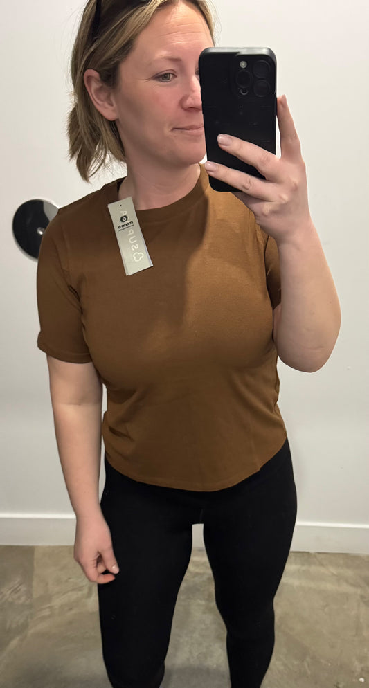 Mono B Cloud Classic Boxy Tee in Cocoa Dust
