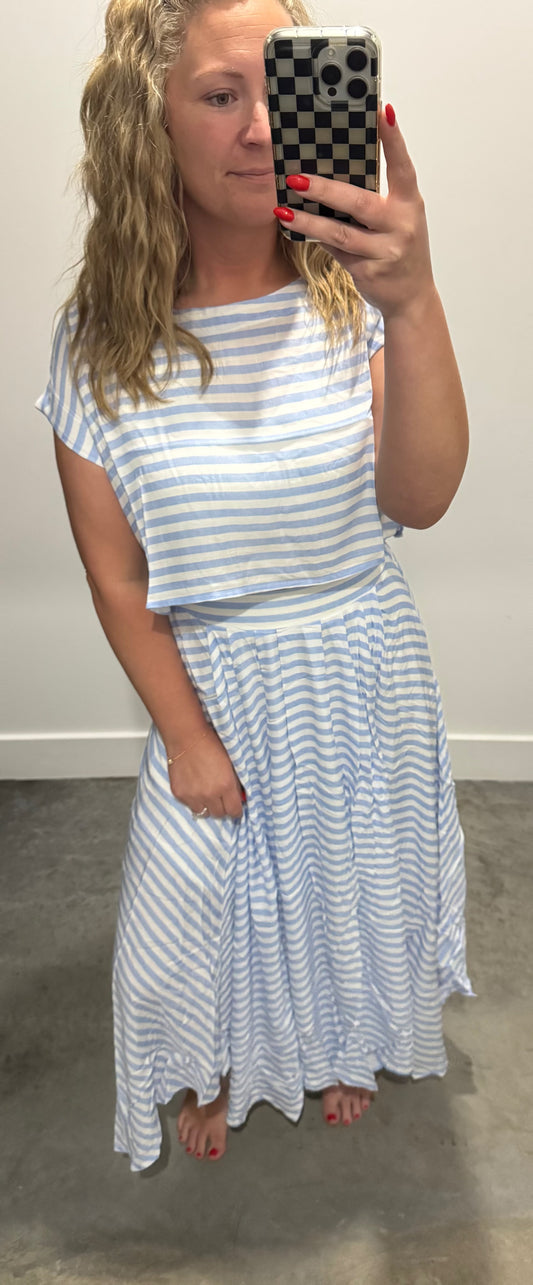 Set Sail Marine Blue Skirt Set