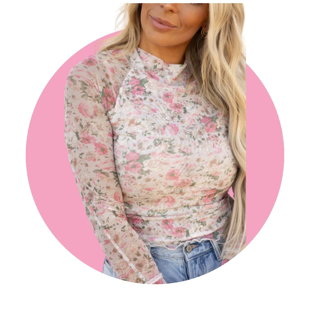 Onna Floral Mesh Top