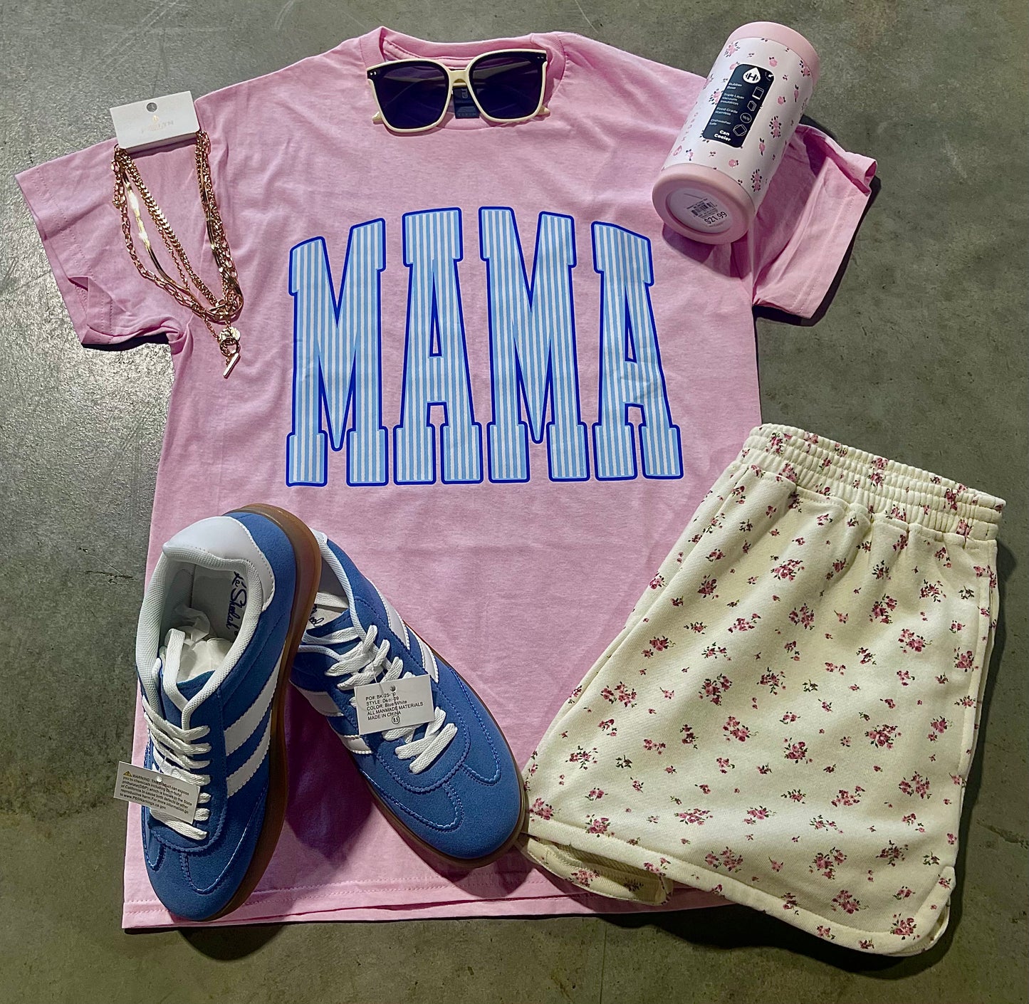 Mama Tee on Light Pink Comfort Colors