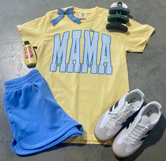 Mama Tee on Yellow Comfort Colors
