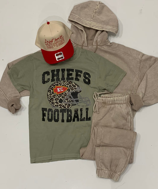 Kansas City Football Graphic Tee on Khaki