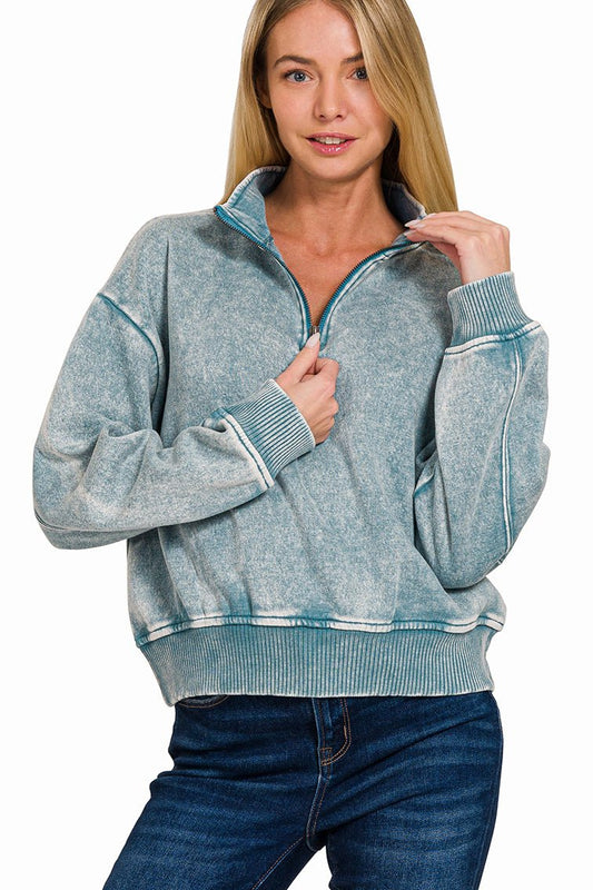 Annsley Pullover In Dusty Blue