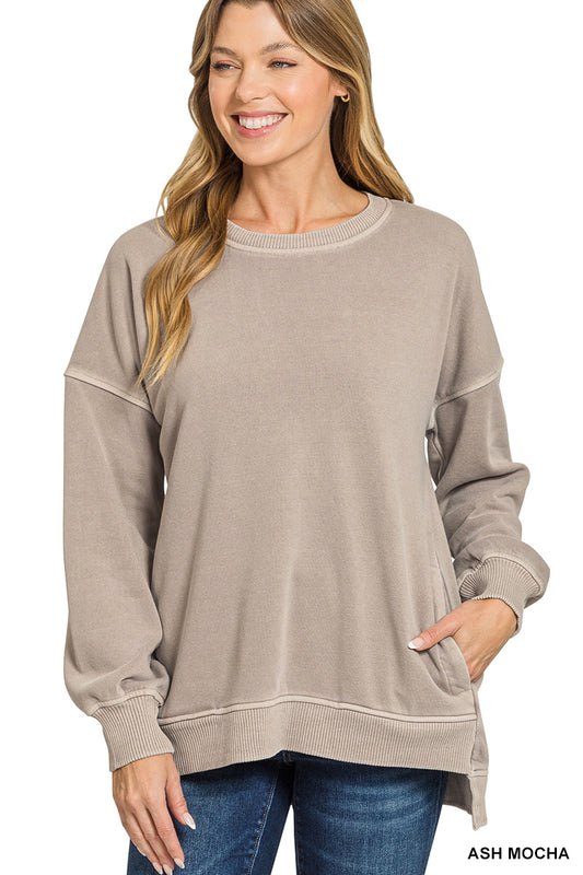 Phoebe Crew Sweatshirt in Ash Mocha