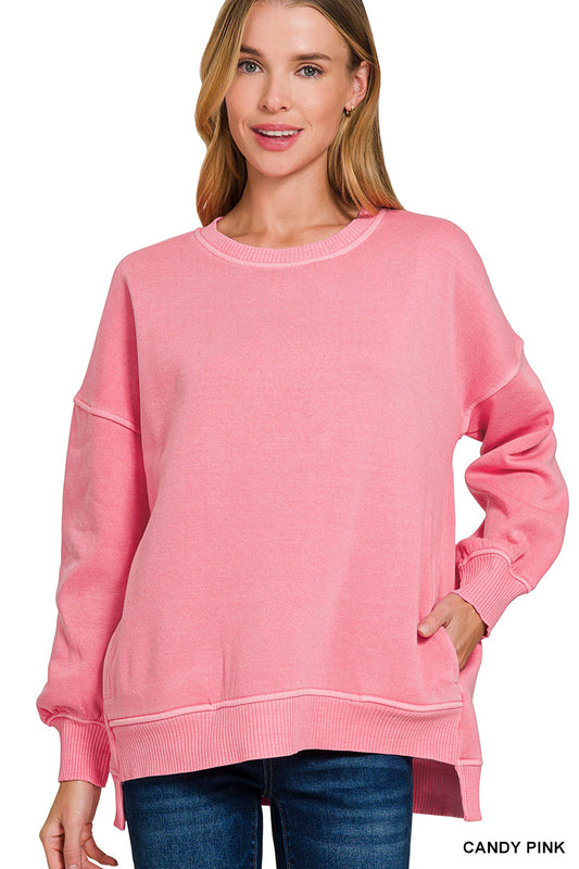 Phoebe Crew Sweatshirt in Candy Pink