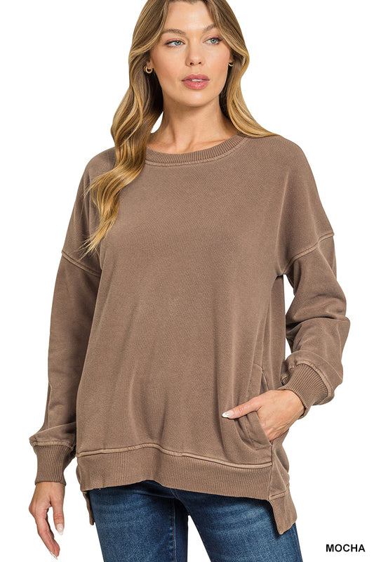 Phoebe Crew Sweatshirt in Mocha