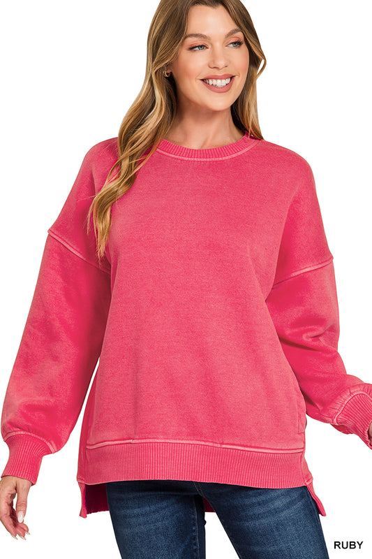 Phoebe Crew Sweatshirt in Ruby