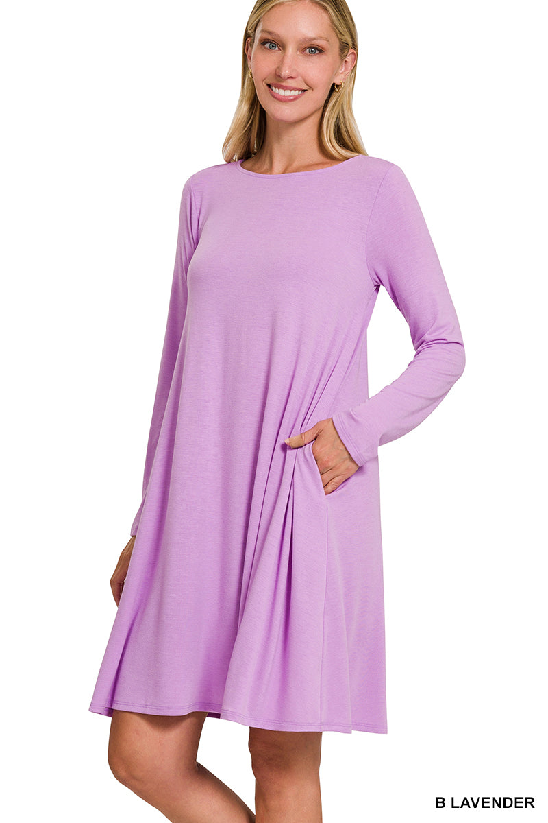 Lana Long Sleeve Dress in Lavender
