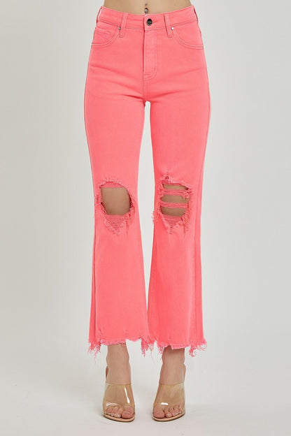 Remy Distressed Coral Denim