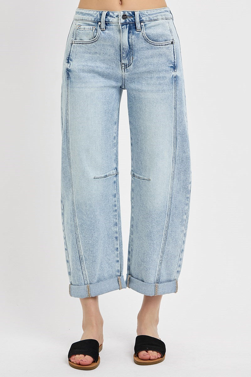 Risen Reagan High Rise Crop Barrel Jeans