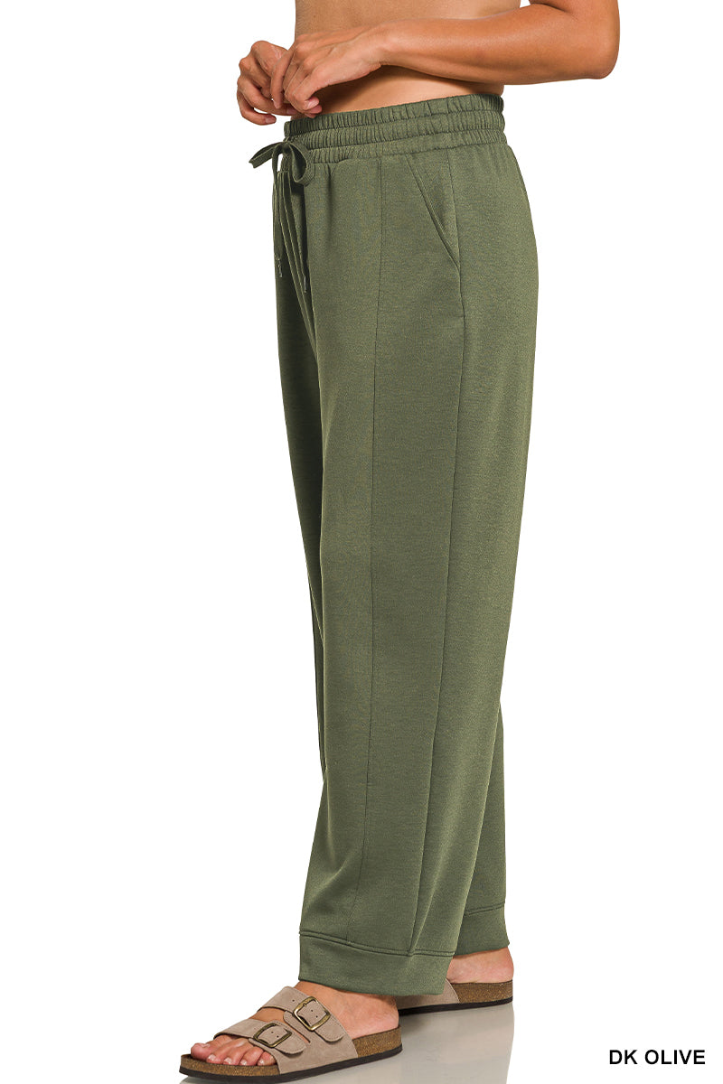 Kinley Drawstring Pants in Dark Olive