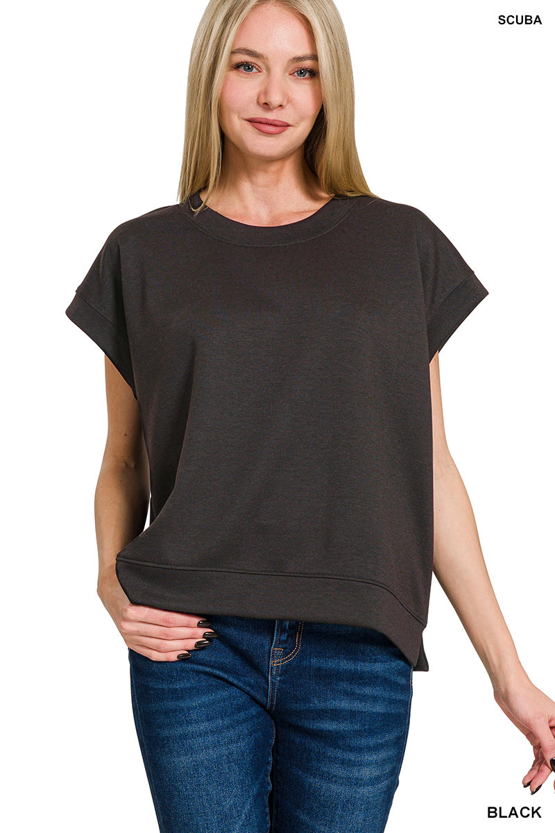Kinley Short Sleeve Pullover in Black