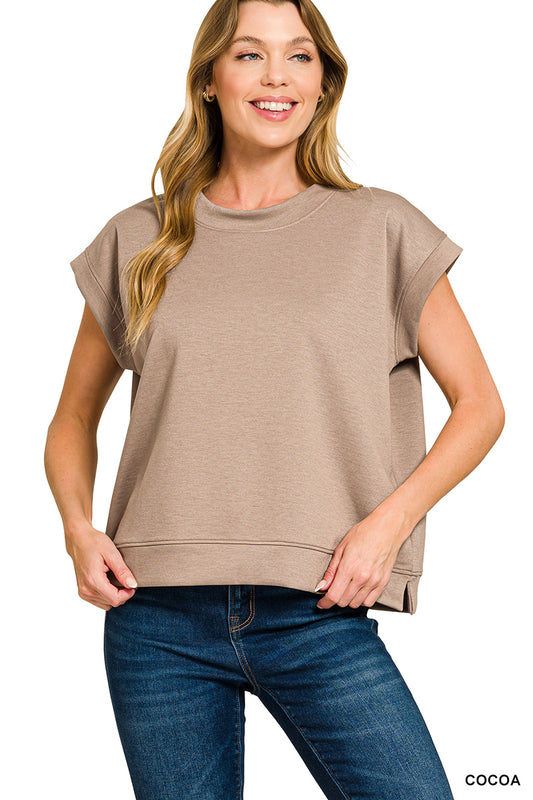 Kinley Short Sleeve Pullover in Cocoa