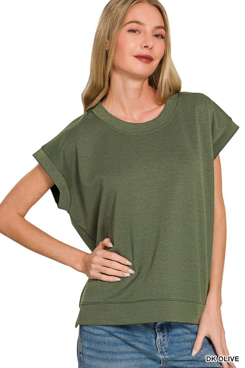 Kinley Short Sleeve Pullover in Dark Olive