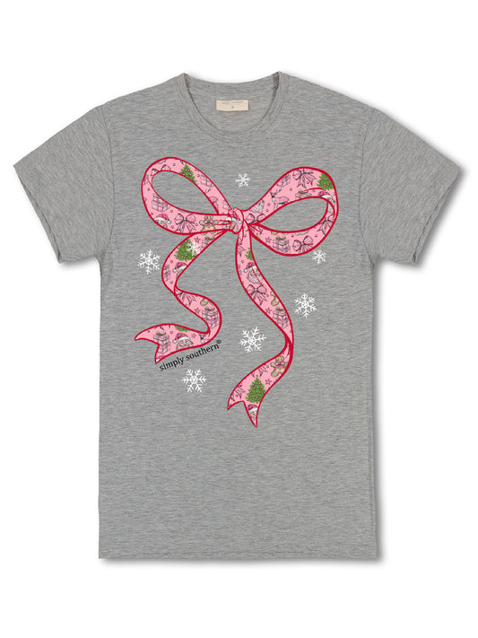 Simply Southern Short Sleeve Santa Bow Graphic Final Sale