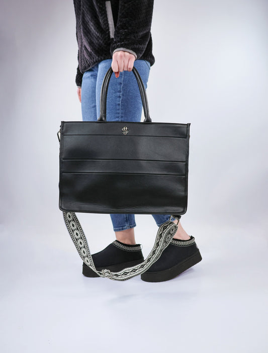 Simply Southern Leather Tote in Black