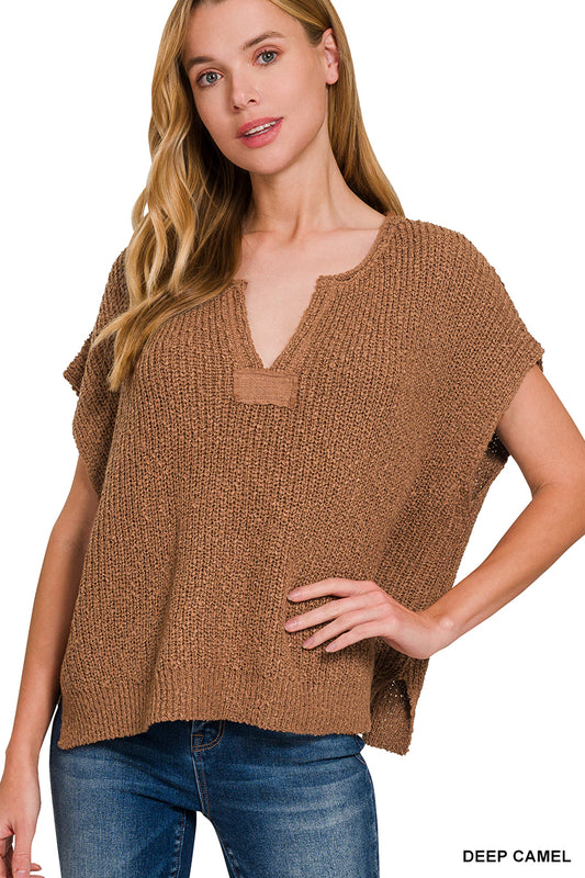 Teah Knit Top in Deep Camel