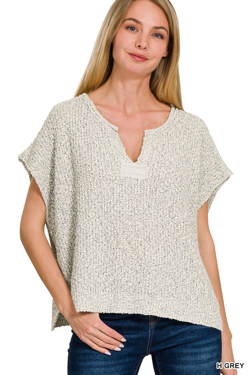 Teah Knit Top in Heather Grey