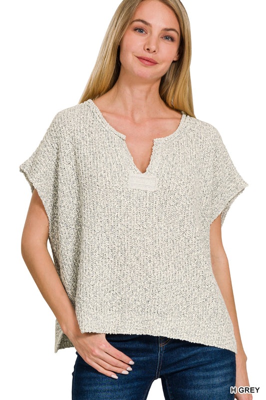 Teah Knit Top in Heather Grey